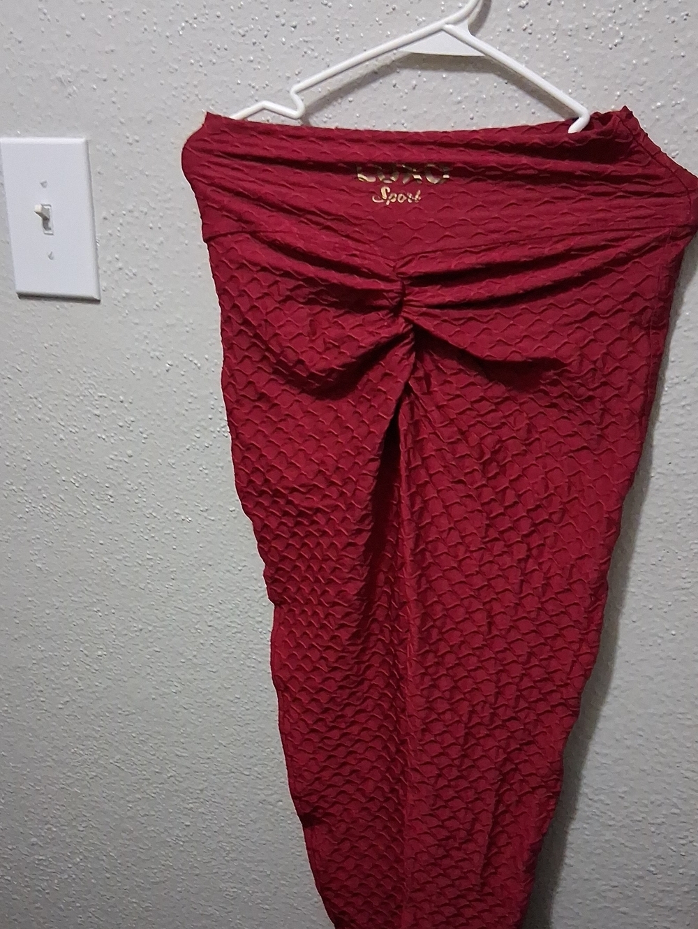 Sporto Burgundy Textured Swim Sarong with Ruched Back